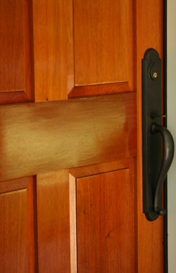 Solid Brazilian Cherry Door Closeup